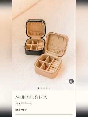 Samara Tan Vegan Leather Jewelry Case